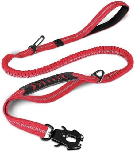 Heavy-Duty Tactical Dog Leash with Frog Clip & Shock-Absorbing Bungee