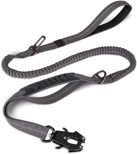Heavy-Duty Tactical Dog Leash with Frog Clip & Shock-Absorbing Bungee