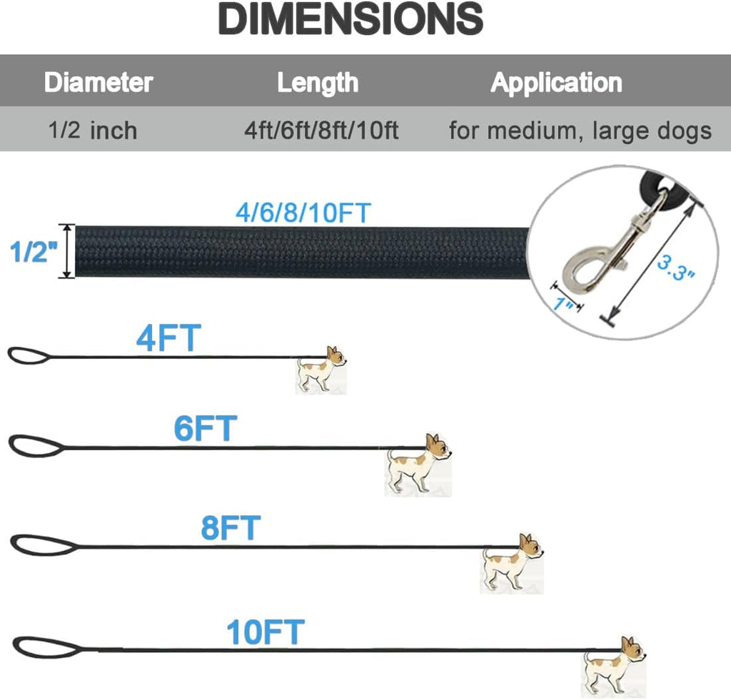 Heavy-Duty Rope Dog Leash with Comfortable Grip & Tangle-Free Clip
