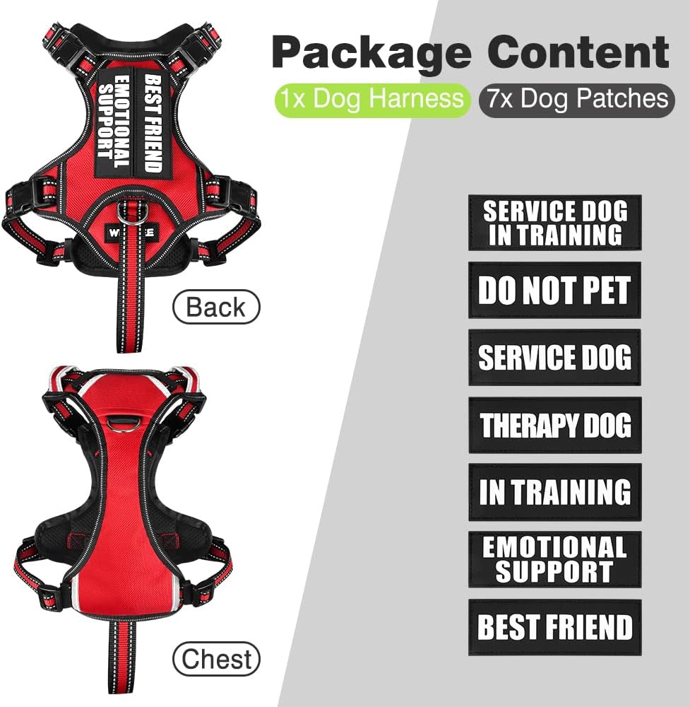 Tactical No-Pull Dog Harness with Reflective Patches
