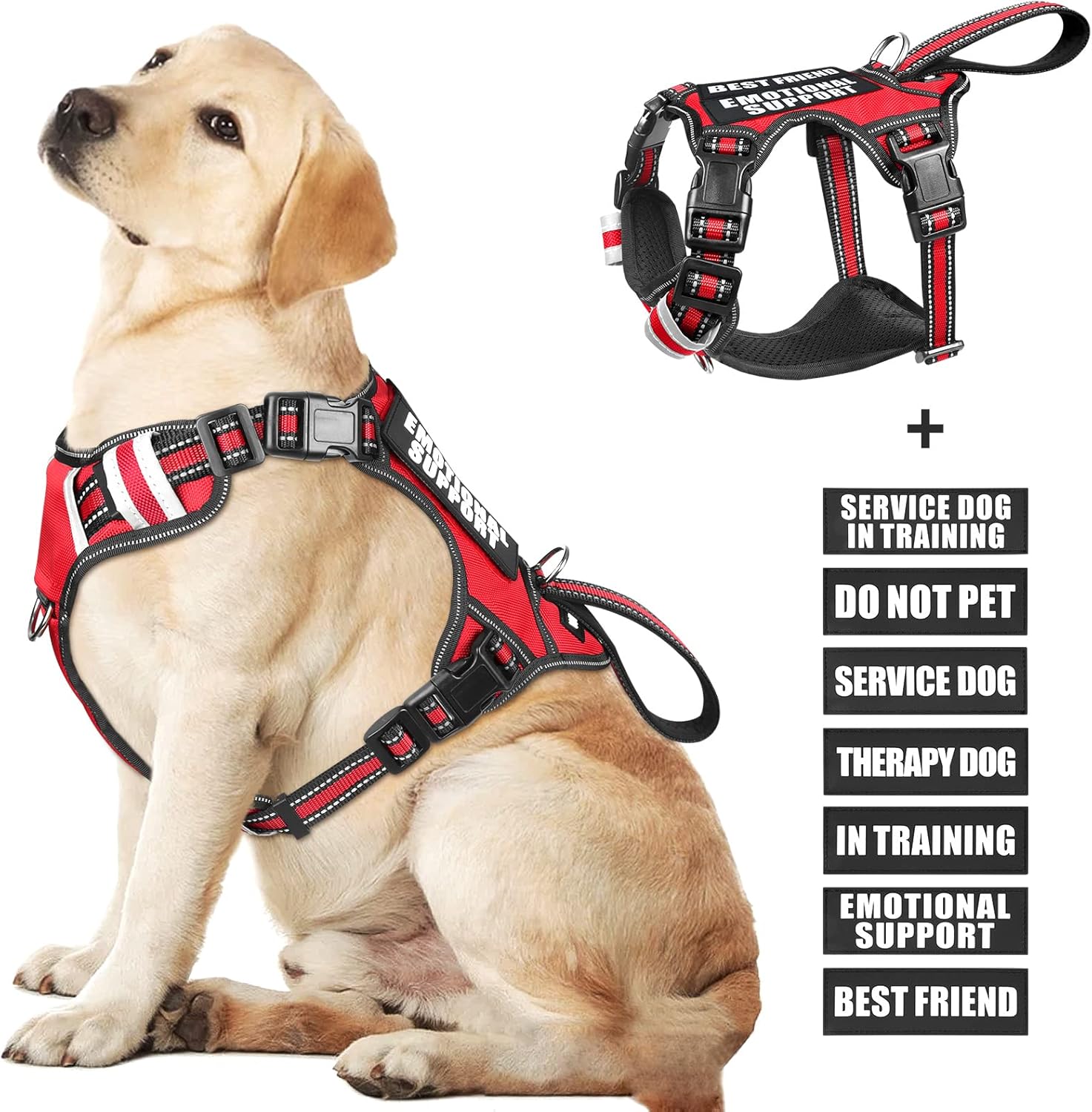 Tactical No-Pull Dog Harness with Reflective Patches