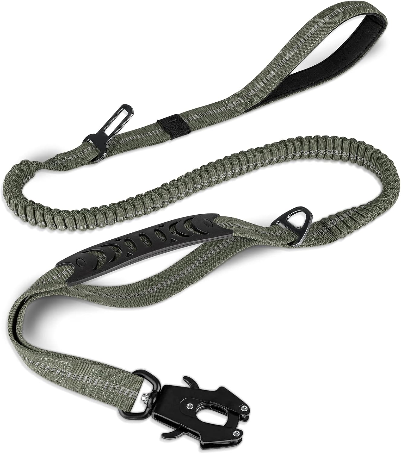 Heavy-Duty Tactical Dog Leash with Frog Clip & Shock-Absorbing Bungee