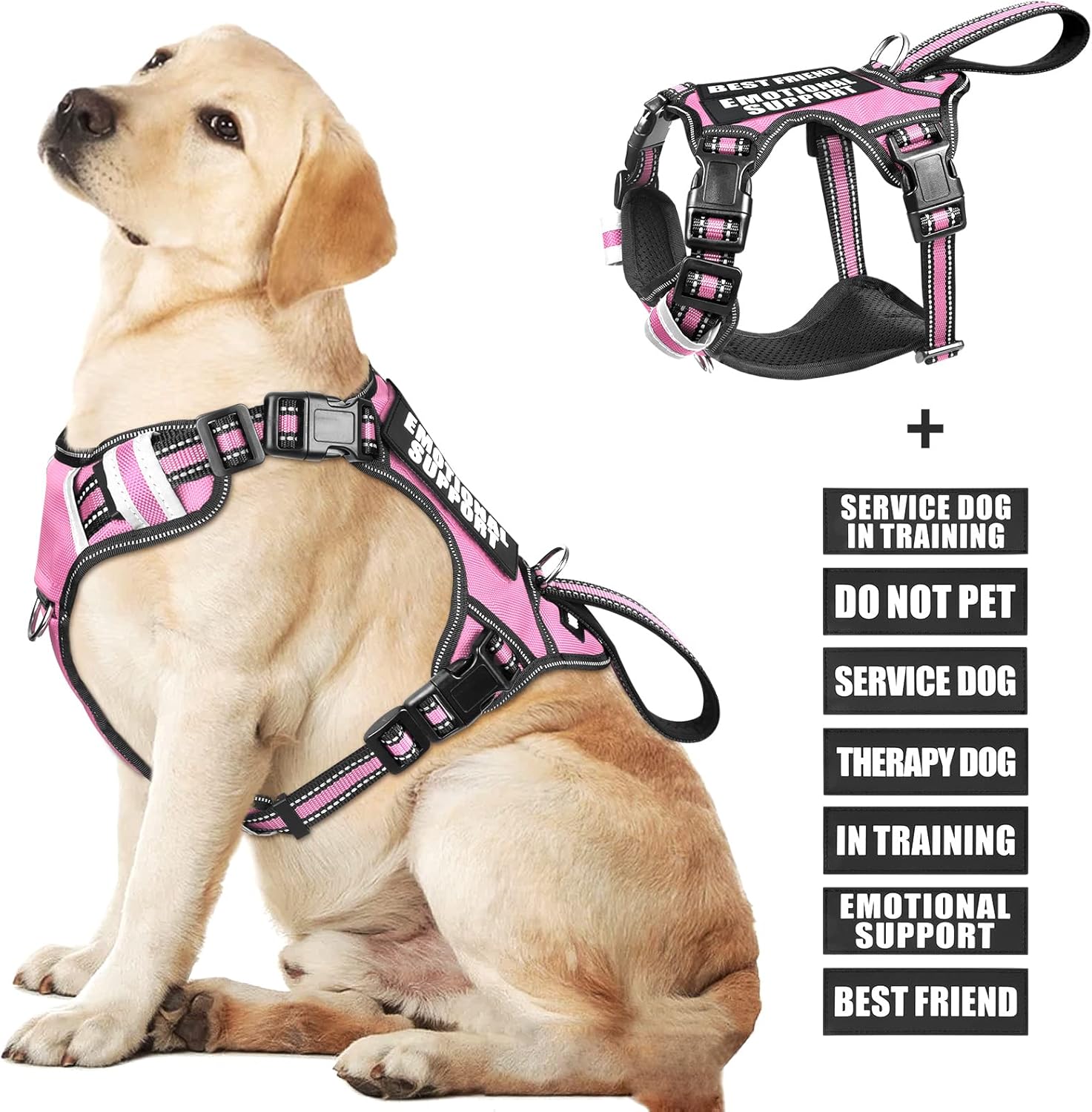 Tactical No-Pull Dog Harness with Reflective Patches
