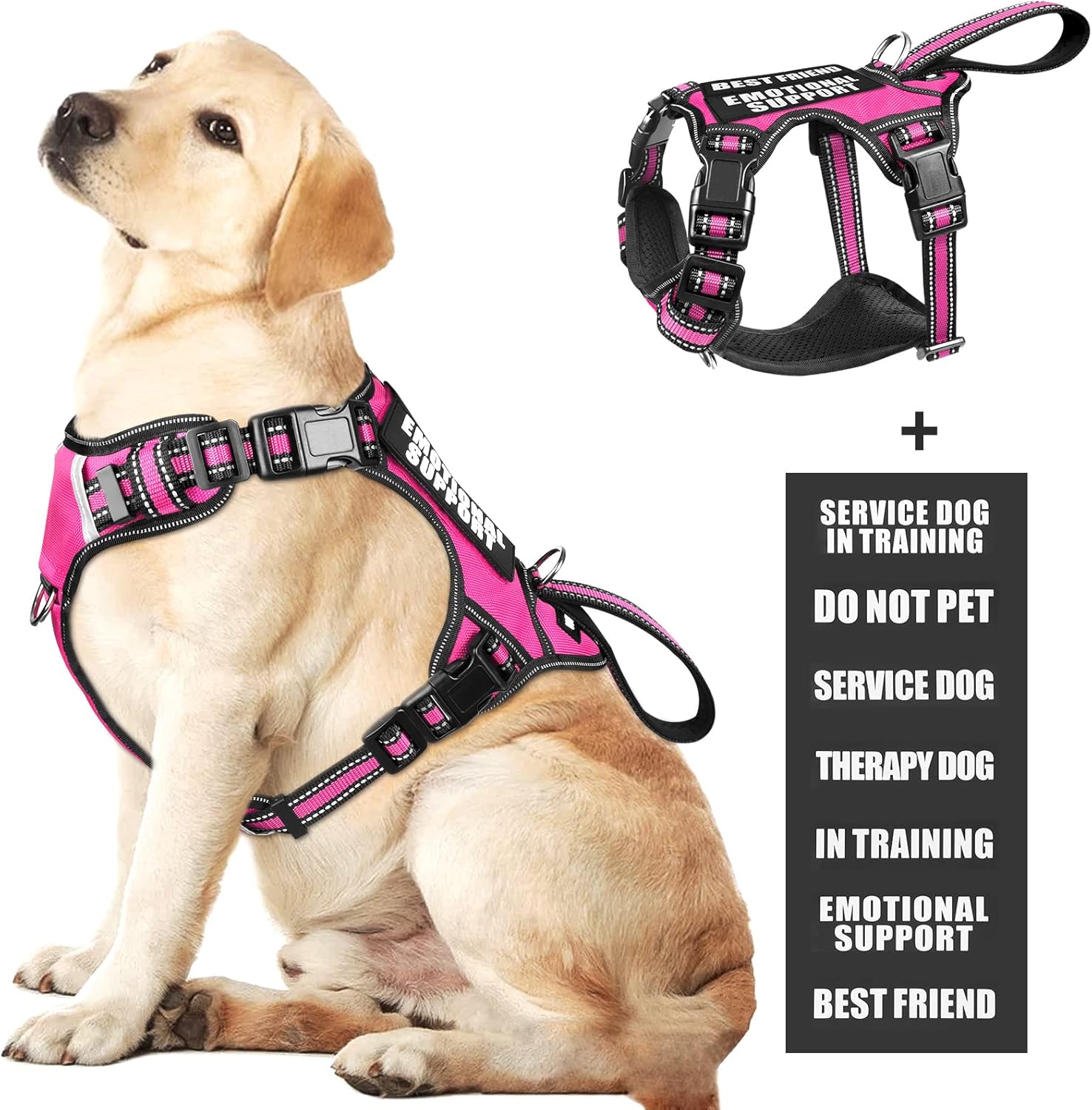 Tactical No-Pull Dog Harness with Reflective Patches