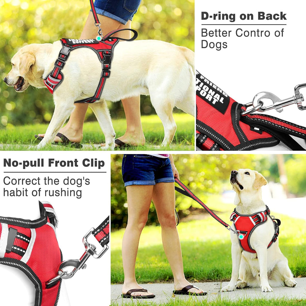 Tactical No-Pull Dog Harness with Reflective Patches