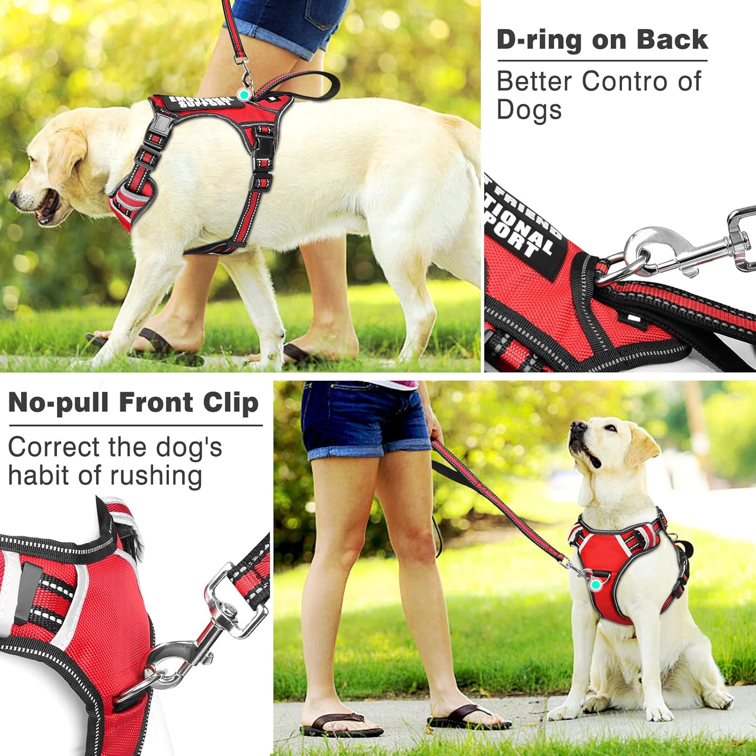 Tactical No-Pull Dog Harness with Reflective Patches