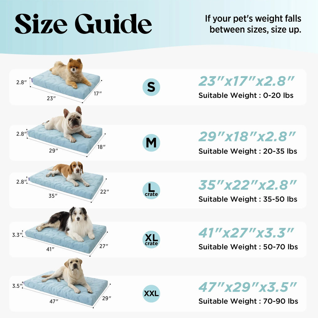 Cooling Orthopedic Dog Bed Instant Cooling Comfort & Supportive Sleep for Your Dog